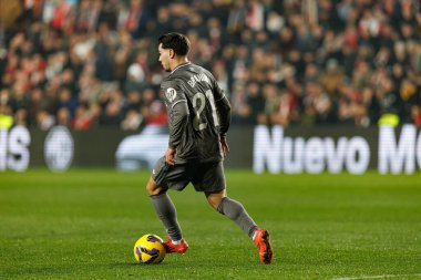 Brahim Diaz, Estadio de Vallecas 'ta Rayo Vallecano ve Real Madrid FC takımları arasında oynanan LaLiga EA SPORTS maçı sırasında görüldü (Maciej Rogowski)
