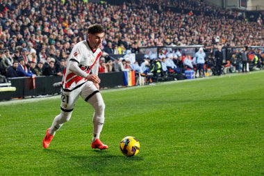 Adrian Embarba, Estadio de Vallecas 'ta Rayo Vallecano ve Real Madrid FC takımları arasında oynanan LaLiga EA SPORTS maçı sırasında görüldü (Maciej Rogowski)