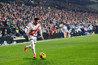 Adrian Embarba, Estadio de Vallecas 'ta Rayo Vallecano ve Real Madrid FC takımları arasında oynanan LaLiga EA SPORTS maçı sırasında görüldü (Maciej Rogowski)