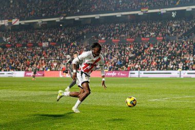Randy Nteka, Estadio de Vallecas 'ta Rayo Vallecano ve Real Madrid FC takımları arasında oynanan LaLiga EA SPORTS maçı sırasında görüldü (Maciej Rogowski)