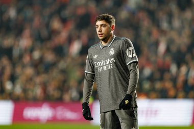 Federico Valverde, Estadio de Vallecas 'ta Rayo Vallecano ve Real Madrid FC takımları arasında oynanan LaLiga EA SPORTS maçı sırasında görüldü (Maciej Rogowski)