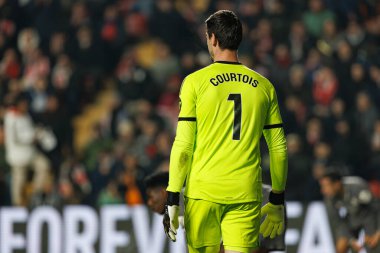 Thibaut Courtois, Estadio de Vallecas 'ta Rayo Vallecano ve Real Madrid FC takımları arasında oynanan LaLiga EA SPORTS maçı sırasında görüldü.)