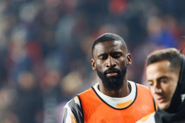 Antonio Rudiger, Estadio de Vallecas 'ta Rayo Vallecano ve Real Madrid FC takımları arasında oynanan LaLiga EA SPORTS maçı sırasında görüldü (Maciej Rogowski)