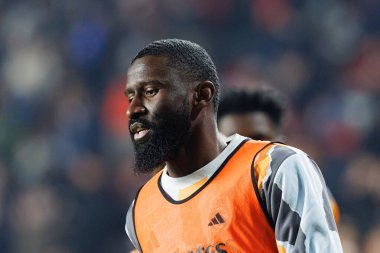 Antonio Rudiger, Estadio de Vallecas 'ta Rayo Vallecano ve Real Madrid FC takımları arasında oynanan LaLiga EA SPORTS maçı sırasında görüldü (Maciej Rogowski)