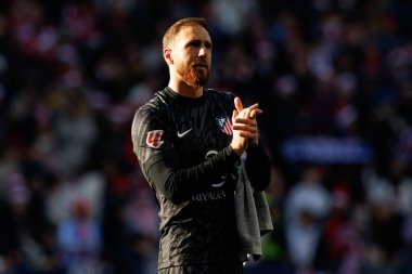 Jan Oblak LaLiga EA SPORTS maçı sırasında Estadio Civitas Metropolitano 'da Atletico de Madrid ve Getafe CF takımları arasında görüldü (Maciej Rogowski)