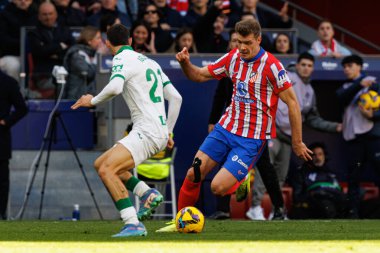 Juan Iglesias, Alexander Sorloth LaLiga EA SPORTS maçı sırasında Estadio Civitas Metropolitano 'daki Atletico de Madrid ve Getafe CF takımları arasında görüldü (Maciej Rogowski)
