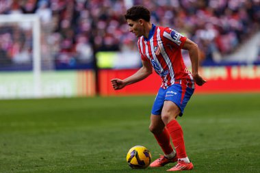 Julian Alvarez LaLiga EA SPORTS maçı sırasında Estadio Civitas Metropolitano 'da Atletico de Madrid ve Getafe CF takımları arasında görüldü (Maciej Rogowski)
