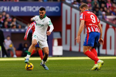 Juan Iglesias, Alexander Sorloth LaLiga EA SPORTS maçı sırasında Estadio Civitas Metropolitano 'daki Atletico de Madrid ve Getafe CF takımları arasında görüldü (Maciej Rogowski)