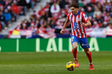 Julian Alvarez LaLiga EA SPORTS maçı sırasında Estadio Civitas Metropolitano 'da Atletico de Madrid ve Getafe CF takımları arasında görüldü (Maciej Rogowski)