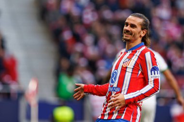 Antoine Griezmann LaLiga EA SPORTS maçı sırasında Estadio Civitas Metropolitano 'da Atletico de Madrid ve Getafe CF takımları arasında görüldü (Maciej Rogowski)