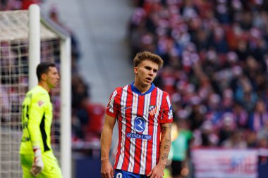 Pablo Barrios, Atletico de Madrid ve Getafe CF takımları arasında Estadio Civitas Metropolitano 'da oynanan LaLiga EA SPORTS maçı sırasında görüldü (Maciej Rogowski)