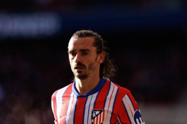 Antoine Griezmann LaLiga EA SPORTS maçı sırasında Estadio Civitas Metropolitano 'da Atletico de Madrid ve Getafe CF takımları arasında görüldü (Maciej Rogowski)
