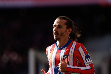 Antoine Griezmann LaLiga EA SPORTS maçı sırasında Estadio Civitas Metropolitano 'da Atletico de Madrid ve Getafe CF takımları arasında görüldü (Maciej Rogowski)
