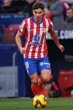 Julian Alvarez LaLiga EA SPORTS maçı sırasında Estadio Civitas Metropolitano 'da Atletico de Madrid ve Getafe CF takımları arasında görüldü (Maciej Rogowski)