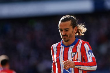 Antoine Griezmann LaLiga EA SPORTS maçı sırasında Estadio Civitas Metropolitano 'da Atletico de Madrid ve Getafe CF takımları arasında görüldü (Maciej Rogowski)