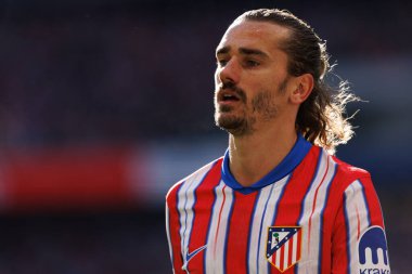 Antoine Griezmann LaLiga EA SPORTS maçı sırasında Estadio Civitas Metropolitano 'da Atletico de Madrid ve Getafe CF takımları arasında görüldü (Maciej Rogowski)