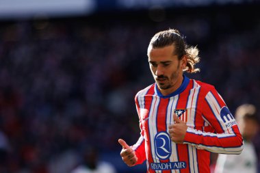 Antoine Griezmann LaLiga EA SPORTS maçı sırasında Estadio Civitas Metropolitano 'da Atletico de Madrid ve Getafe CF takımları arasında görüldü (Maciej Rogowski)