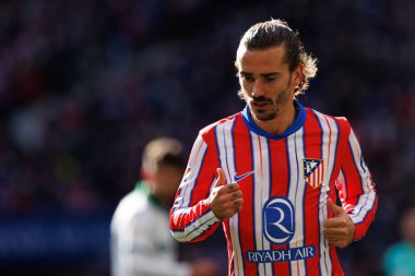 Antoine Griezmann LaLiga EA SPORTS maçı sırasında Estadio Civitas Metropolitano 'da Atletico de Madrid ve Getafe CF takımları arasında görüldü (Maciej Rogowski)