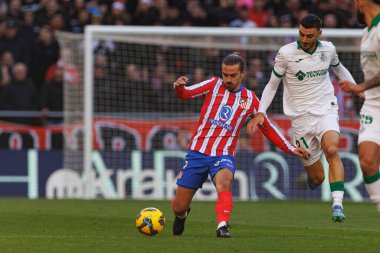 Antoine Griezmann, Juan Iglesias LaLiga EA SPORTS maçı sırasında Estadio Civitas Metropolitano 'da Atletico de Madrid ve Getafe CF takımları arasında görüldü (Maciej Rogowski)