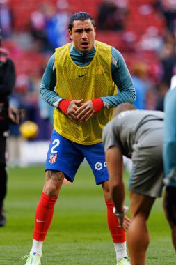 Jose Maria Gimenez, Atletico de Madrid ve Getafe CF takımları arasında oynanan LaLiga EA SPORTS maçı sırasında Estadio Civitas Metropolitano 'da görüldü (Maciej Rogowski)
