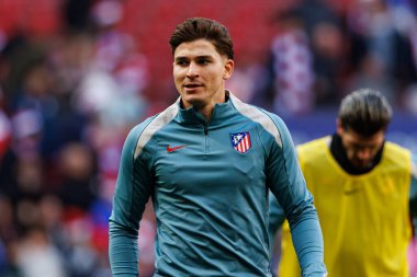 Julian Alvarez LaLiga EA SPORTS maçı sırasında Estadio Civitas Metropolitano 'da Atletico de Madrid ve Getafe CF takımları arasında görüldü (Maciej Rogowski)