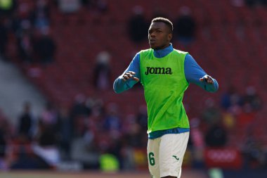 Abdoluye Keita LaLiga EA SPORTS maçı sırasında Estadio Civitas Metropolitano 'da Atletico de Madrid ve Getafe CF takımları arasında görüldü (Maciej Rogowski)