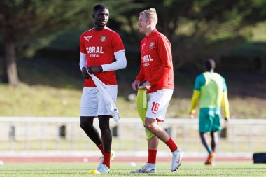 Ibrahima Guirassy ve Vladan Daniloviç, Liga Portekiz 2 maçında CD Mafra ve CS Maritimo (Maciej Rogowski) takımları arasında görüldü.)