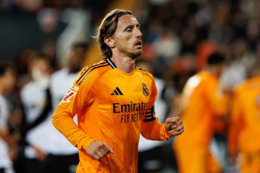 Luka Modriç LaLiga EA SPORTS maçı sırasında Valencia CF ve Real Madrid FC takımları arasında Mestalla Stadyumu 'nda (Maciej Rogowski)