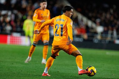 Mestalla Stadyumu 'ndaki Valencia CF ve Real Madrid FC takımları arasında oynanan LaLiga EA SPORTS maçı sırasında Brahim Diaz (Maciej Rogowski)