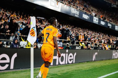 Mestalla Stadyumu 'ndaki Valencia CF ve Real Madrid FC takımları arasında oynanan LaLiga EA SPORTS maçı sırasında Vinicius Junior (Maciej Rogowski)