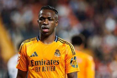 Mestalla Stadyumu 'ndaki Valencia CF ve Real Madrid FC takımları arasında oynanan LaLiga EA SPORTS maçı sırasında Vinicius Junior (Maciej Rogowski)