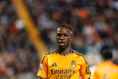 Mestalla Stadyumu 'ndaki Valencia CF ve Real Madrid FC takımları arasında oynanan LaLiga EA SPORTS maçı sırasında Vinicius Junior (Maciej Rogowski)