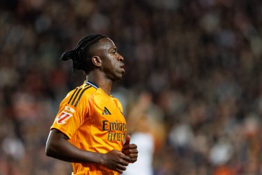Mestalla Stadyumu 'ndaki Valencia CF ve Real Madrid FC takımları arasında oynanan LaLiga EA SPORTS maçı sırasında Vinicius Junior (Maciej Rogowski)