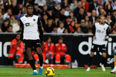 Mestalla Stadyumu 'ndaki Valencia CF ve Real Madrid FC (Maciej Rogowski) takımları arasında oynanan Cristhian Mosquera maçında)