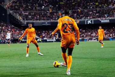 Mestalla Stadyumu 'ndaki Valencia CF ve Real Madrid FC takımları arasında oynanan LaLiga EA SPORTS maçı sırasında Ferland Mendy (Maciej Rogowski)