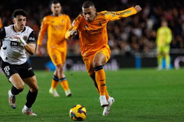 Mestalla Stadyumu 'ndaki Valencia CF ve Real Madrid FC takımları arasında oynanan LaLiga EA SPORTS maçı sırasında Kylian Mbappe (Maciej Rogowski)