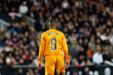 Mestalla Stadyumu 'ndaki Valencia CF ve Real Madrid FC takımları arasında oynanan LaLiga EA SPORTS maçı sırasında Kylian Mbappe (Maciej Rogowski)