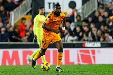 Antonio Rudiger LaLiga EA SPORTS maçı sırasında Valencia CF ve Real Madrid FC takımları arasında Mestalla Stadyumu 'nda (Maciej Rogowski)