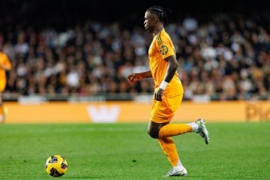 Mestalla Stadyumu 'ndaki Valencia CF ve Real Madrid FC takımları arasında oynanan LaLiga EA SPORTS maçı sırasında Vinicius Junior (Maciej Rogowski)