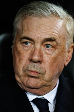 Carlo Ancelotti, Mestalla Stadyumu 'ndaki Valencia CF ve Real Madrid FC takımları arasında oynanan LaLiga EA Spor Maçı sırasında (Maciej Rogowski)