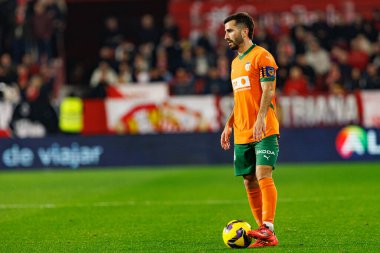 Jose Luis Gaya, Sevilla FC ve Valencia CF takımları arasında Estadio Ramon Sanchez Pizjuan 'da (Maciej Rogowski)