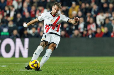 Florian Lejeune, Rayo Vallecano ve RC Celta de Vigo takımları arasında Estadio de Vallecas 'ta (Maciej Rogowski)
