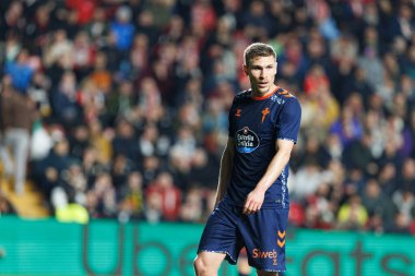 Carl Starfelt LaLiga EA SPORTS maçı sırasında Estadio de Vallecas 'ta Rayo Vallecano ve RC Celta de Vigo takımları arasında görüldü (Maciej Rogowski)
