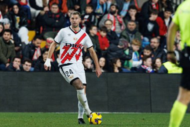 Florian Lejeune, Rayo Vallecano ve RC Celta de Vigo takımları arasında Estadio de Vallecas 'ta (Maciej Rogowski)