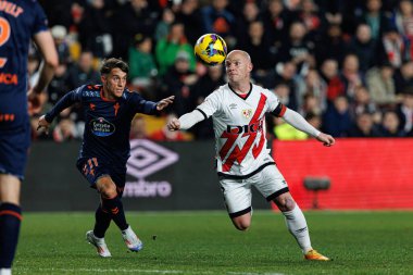 Fran Cervi, Isi Palazon LaLiga EA SPORTS maçı sırasında Estadio de Vallecas 'ta Rayo Vallecano ve RC Celta de Vigo takımları arasında görüldü (Maciej Rogowski)