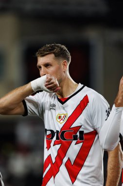 Florian Lejeune, Rayo Vallecano ve RC Celta de Vigo takımları arasında Estadio de Vallecas 'ta (Maciej Rogowski)