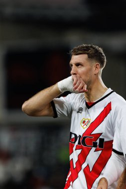 Florian Lejeune, Rayo Vallecano ve RC Celta de Vigo takımları arasında Estadio de Vallecas 'ta (Maciej Rogowski)