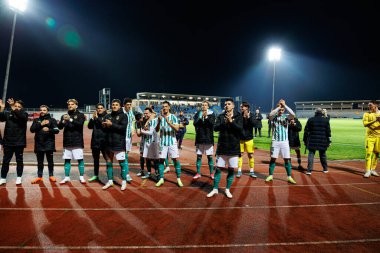 Rio Bulvarı oyuncuları Taca De Portugal maçında Estadio Municipal Rio Maior 'daki Casa Pia AC ve Rio Ave FC takımları arasında görüldü (Maciej Rogowski)