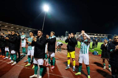 Rio Bulvarı oyuncuları Taca De Portugal maçında Estadio Municipal Rio Maior 'daki Casa Pia AC ve Rio Ave FC takımları arasında görüldü (Maciej Rogowski)