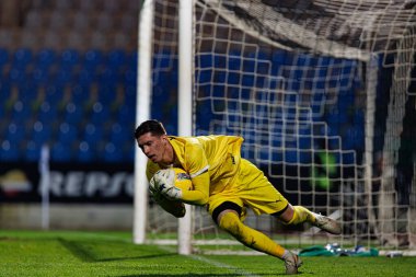 Cezary Miszta seen in action during Taca De Portugal game between teams of Casa Pia AC and Rio Ave FC at Estadio Municipal Rio Maior (Maciej Rogowski) clipart